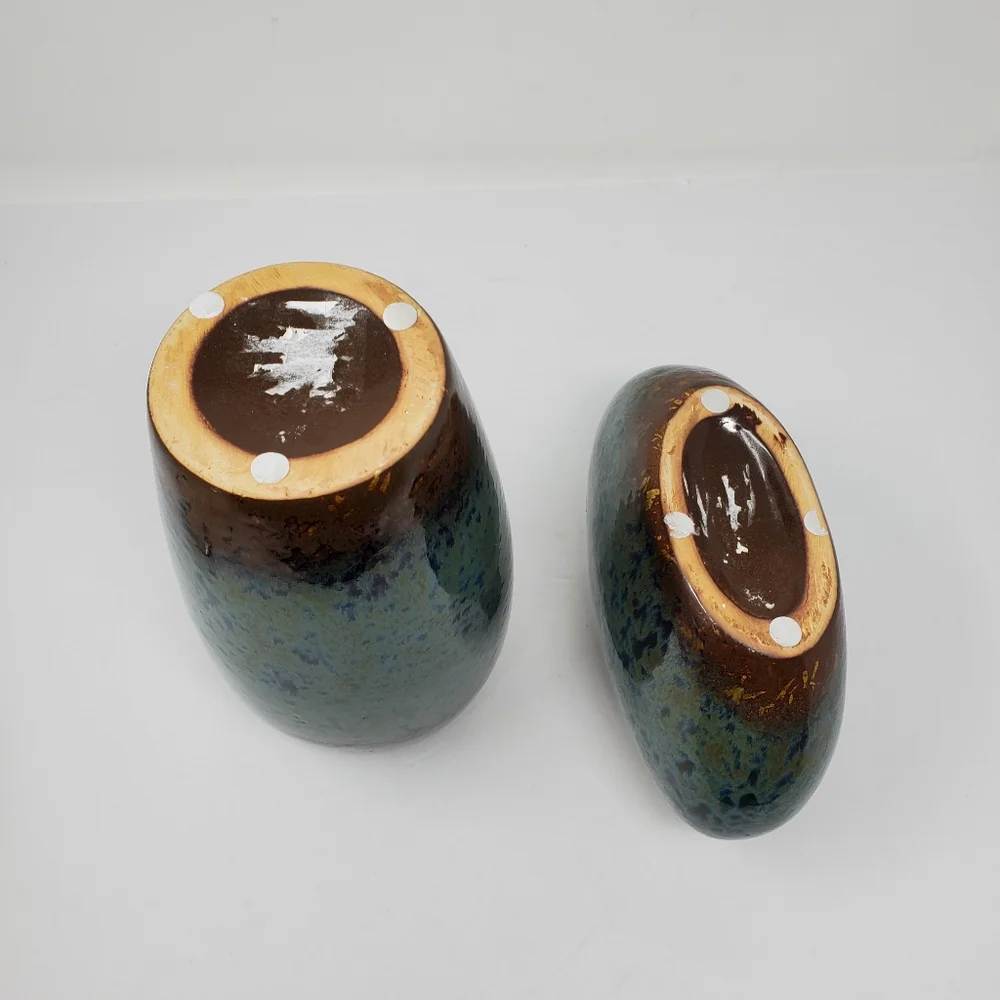 Ceramic glazed pottery set of 2 ombre med